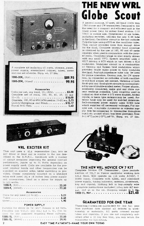 1953 WRL Catalog, page 2